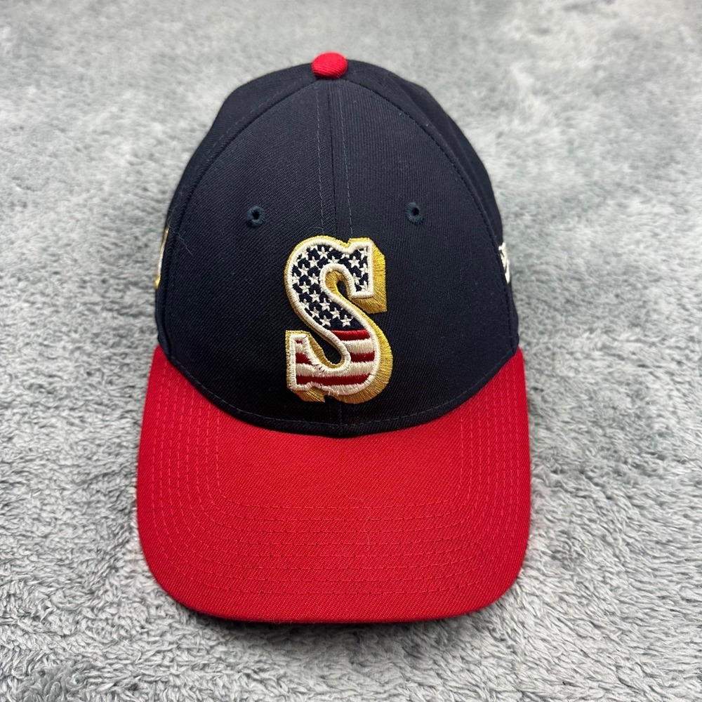 Seattle Mariners New Era Hat Mens OSFM Navy Red 9FORTY American League Stars S